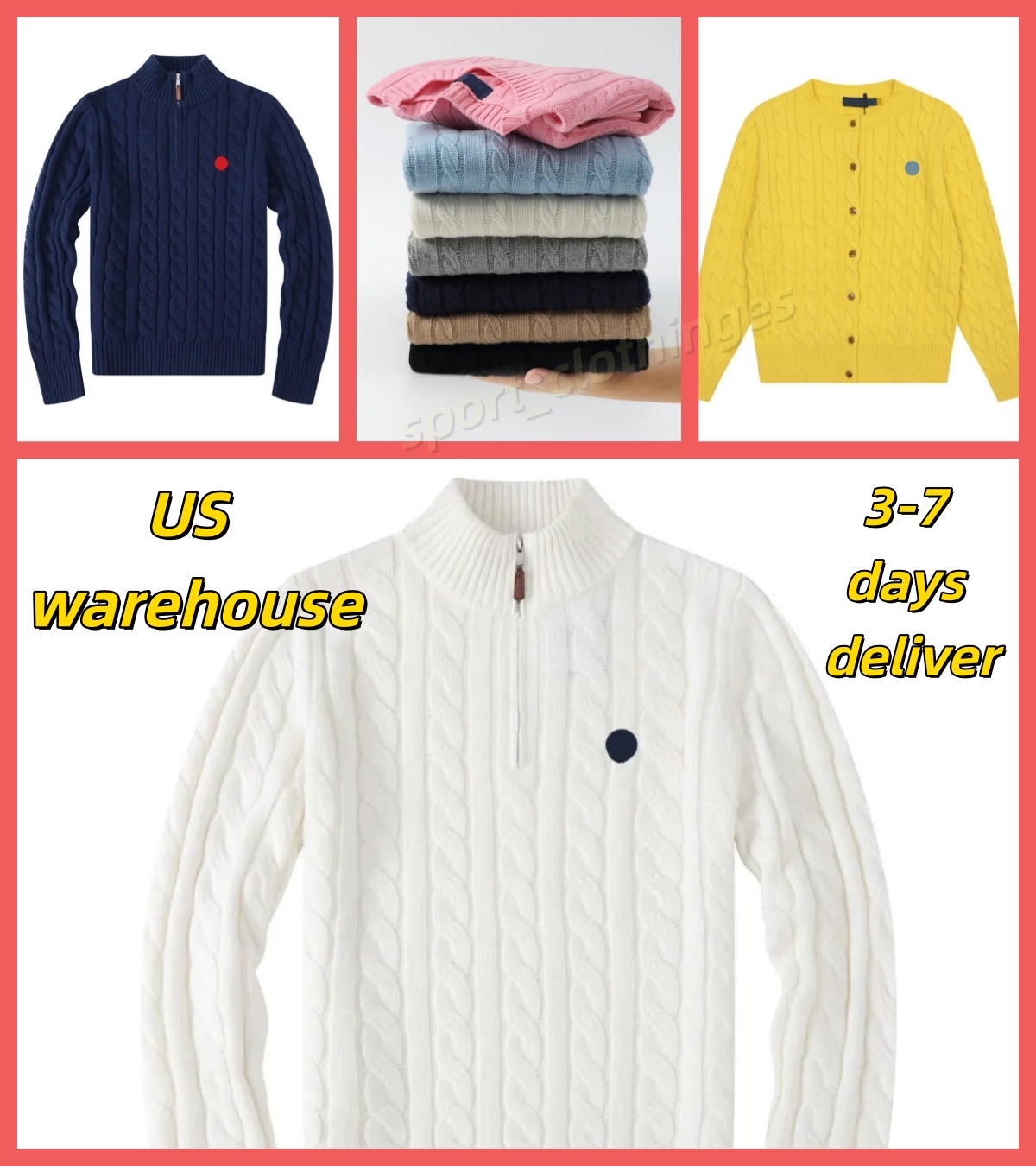 Wool Sweater Cardigan Pullover Half Zip Pull Hoodie Polo Jacket Mens Women Casual High Quality Winter Long Sleeve Designer Size S 2XL