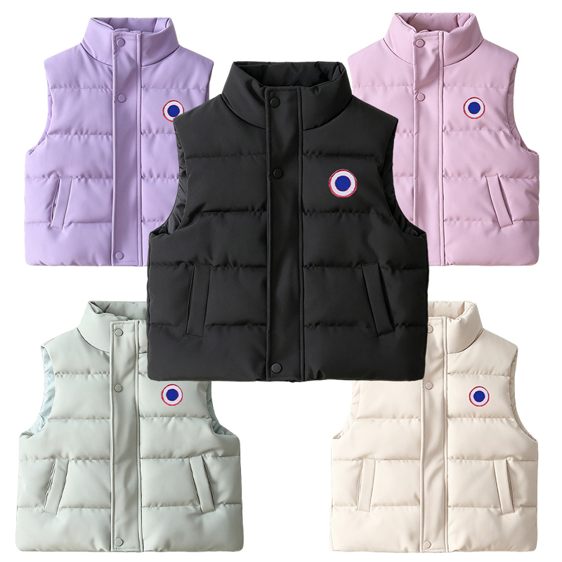 Canada Kids Gilet Boys Girls Down Vests Children's Sleeveless Jacket Baby Waistcoat Outerwear Autumn Winter Coat