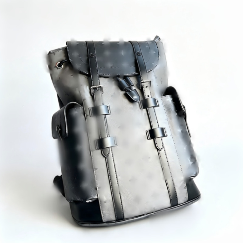 Designer Fashion Men Large Capacity Backpack Classic Printed PU Leather Travel School Bag Business Casual Daily Rucksack For Male