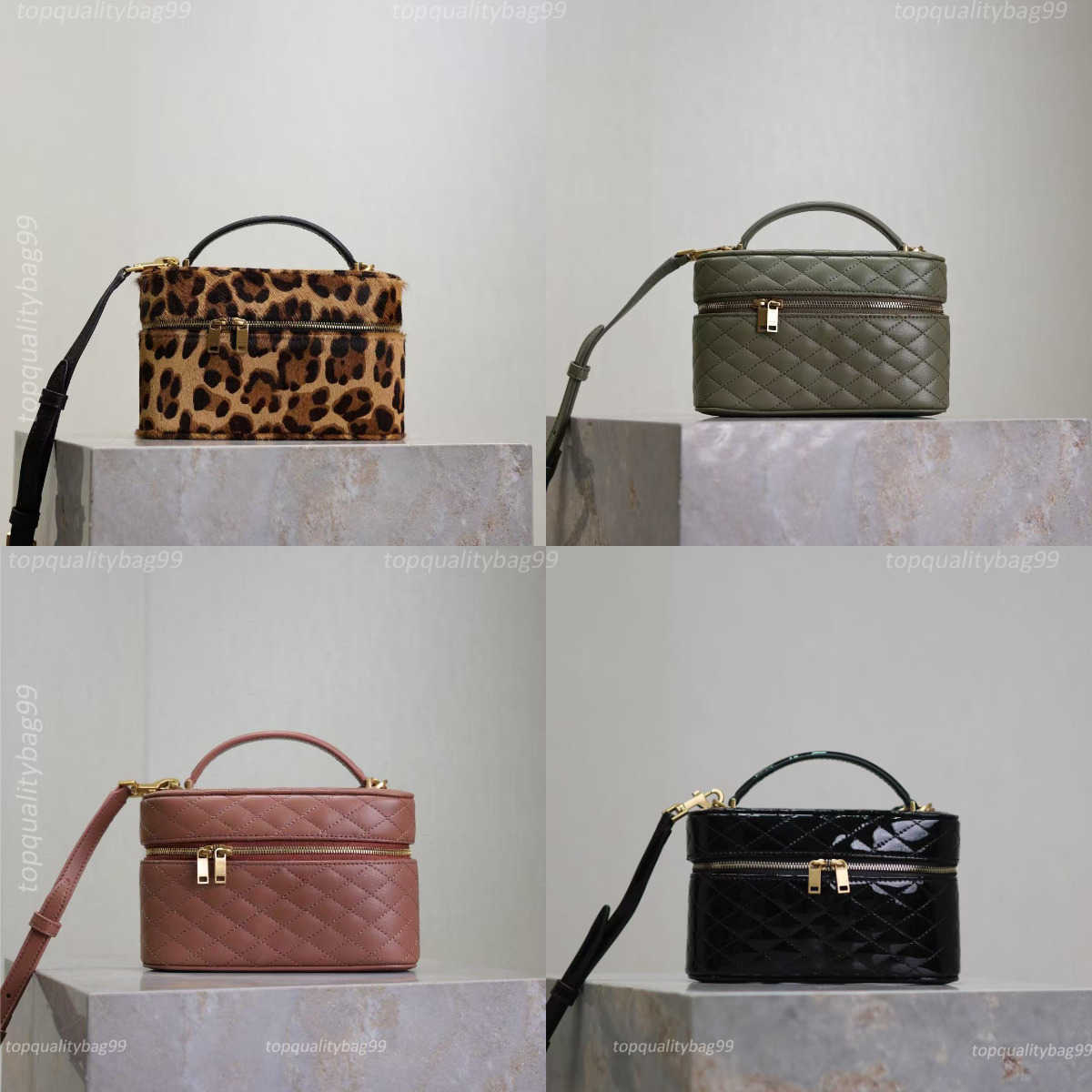 2026 Cosmetic Bags Cases 10a Designer Gaby Vanity Bag Mini Box Bag Women Leopard-Print Toiletry Bag Designer Case Pony Hair Leather Handbag Makeup B