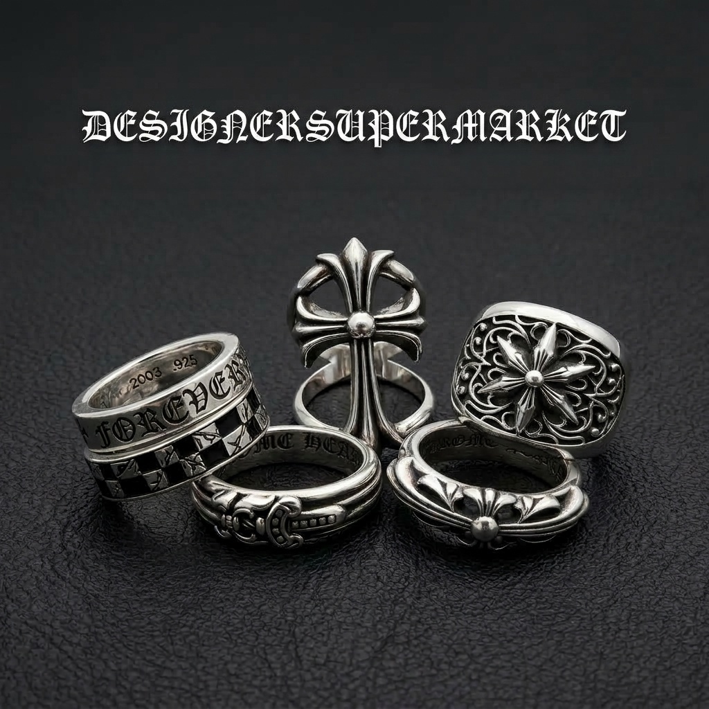 Designer jewelry hearts ring cross rings S925 sterling silver plated bague homme FOREVER sword luxury men women retro cross silver diamond ring