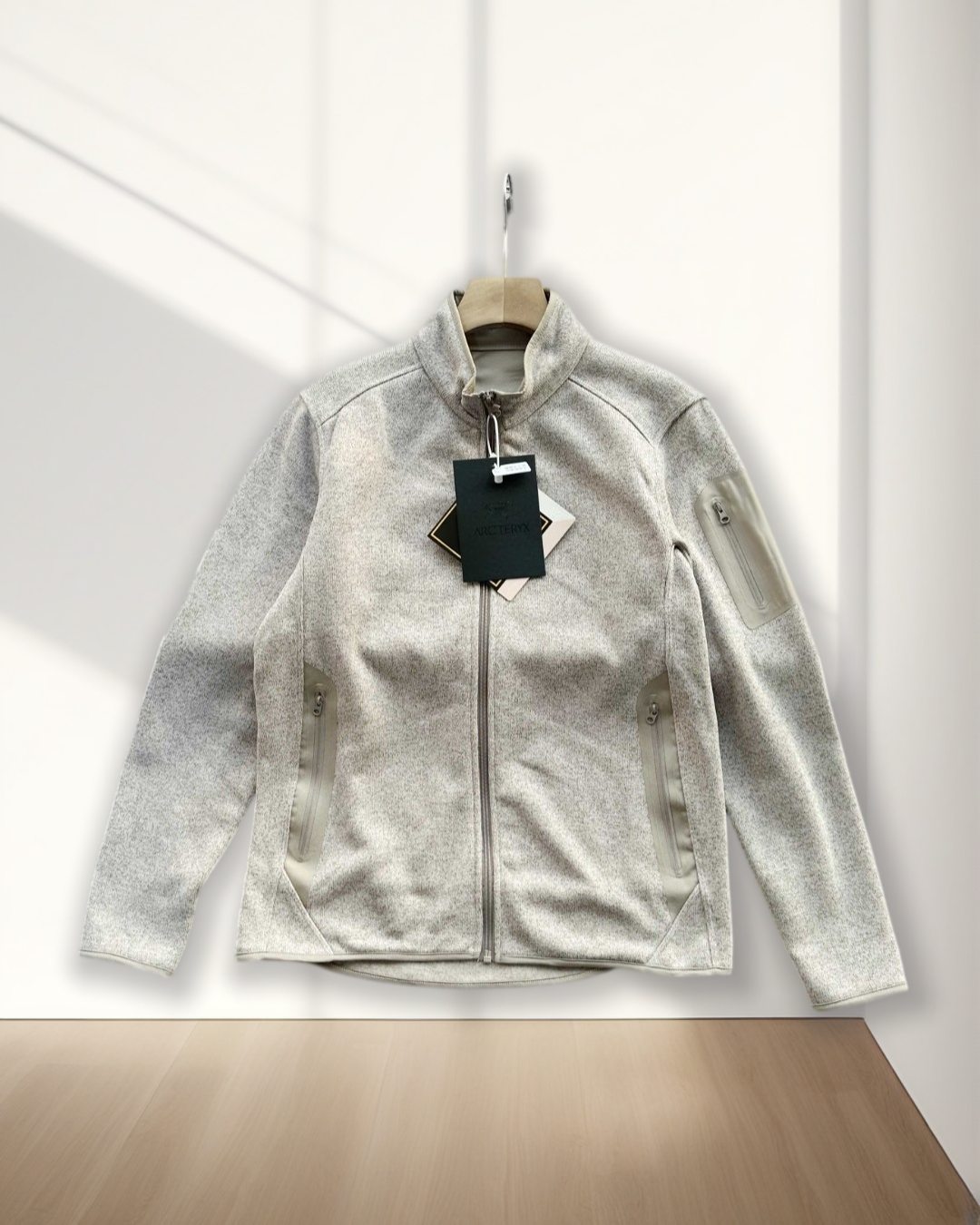 COVERT Cardigan Veste à col montant en tricot polaire haute performance-A