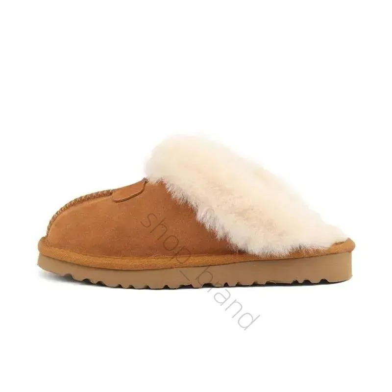 2026 Winter Warm Fuzzy Slipper Boots Women Thick Sole Suede Mules Furry Lined Slip On Snow Boots Casual Outdoor Ankle Boots