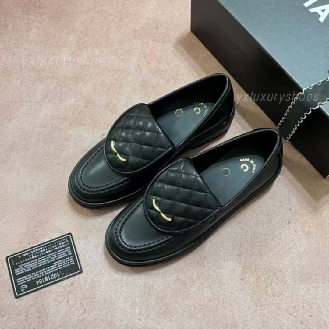 2024 Paris designer letter Loafer women's shoes new buckle Loafer platform women's shoes women's CC luxury low heel satchel shoes