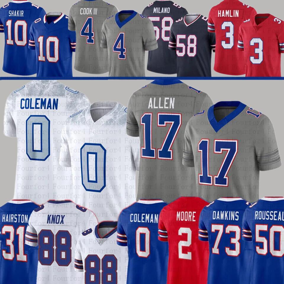 DJ Moore Josh Allen Dalton Kincaid Keon Coleman Football Jersey Khalil Shakir Dawson Knox James Cook Ray Davis buffalos billls Dion Dawkins Benford