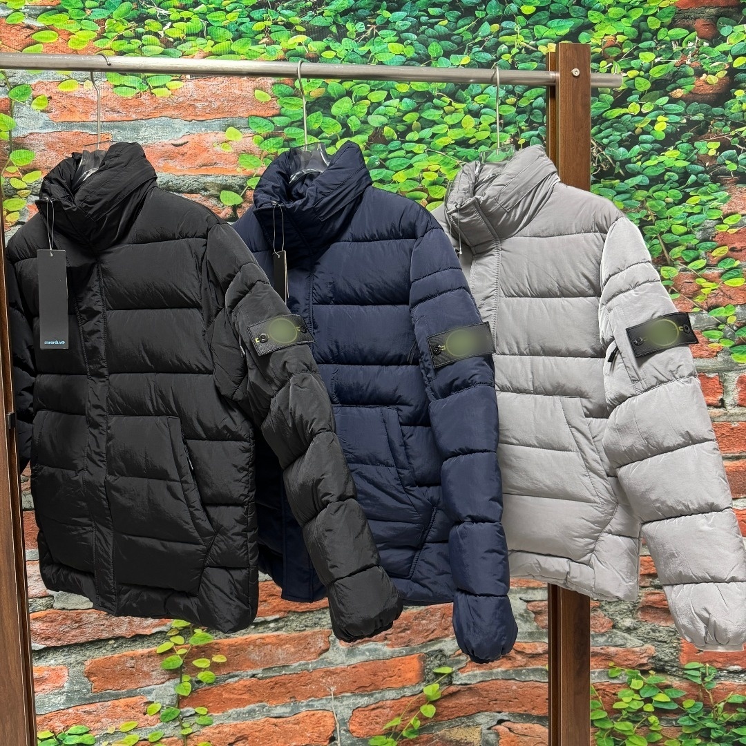 designerr Stonley winter stone mens coat body warmer thick hooded jacket high quality white duck puffer zip2026