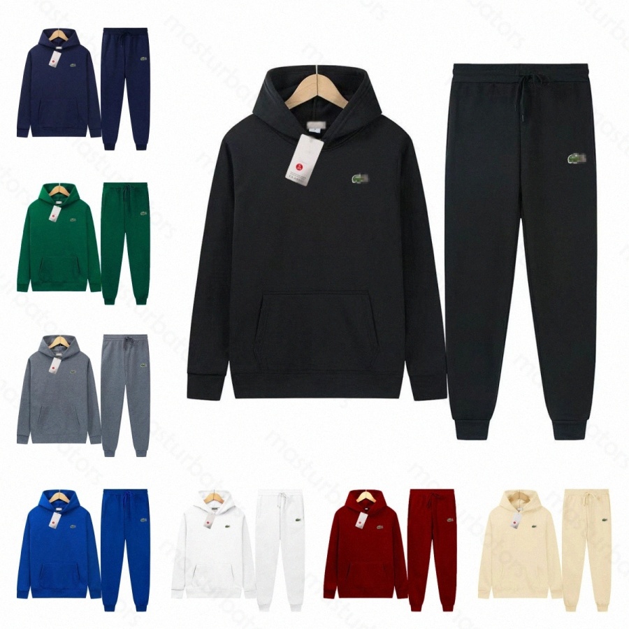 Lacasttes luxury Designer Casual Mens Womens Sportswear Jacquard Hoody Crocodiles Jogging Hoodie Streetwear Embroidered Crocodile Hoodies Pant Men S