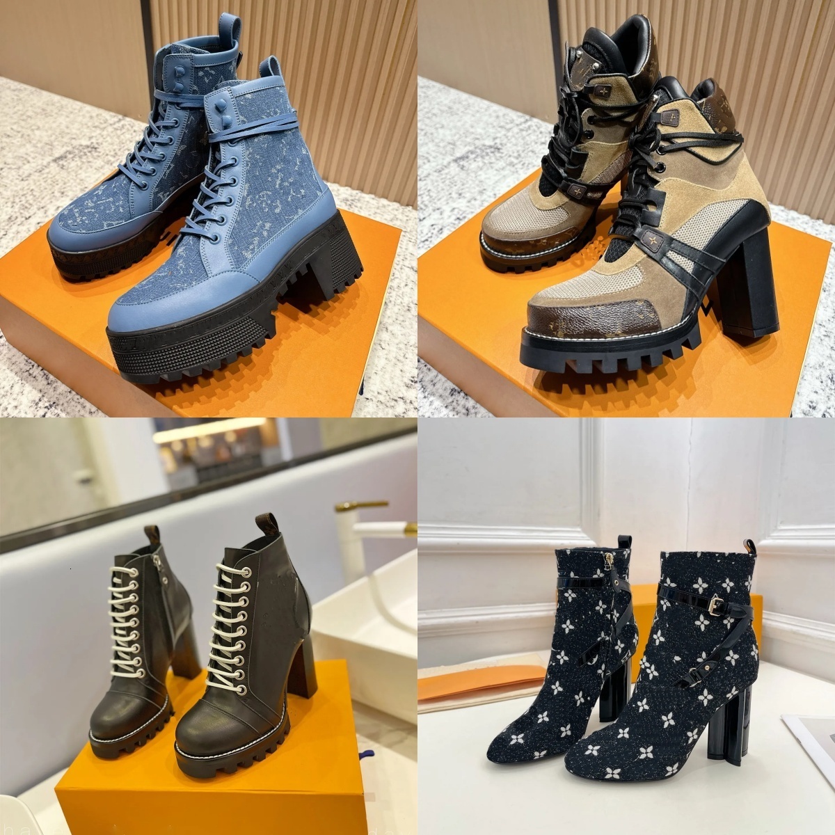 Hike Shoe Designer Luxury Work Boot Tactical Leather Rubber Platform Thick Non Slip Outdoor Winter Combat Chunky Fall Biker Street Harness Motorcycl