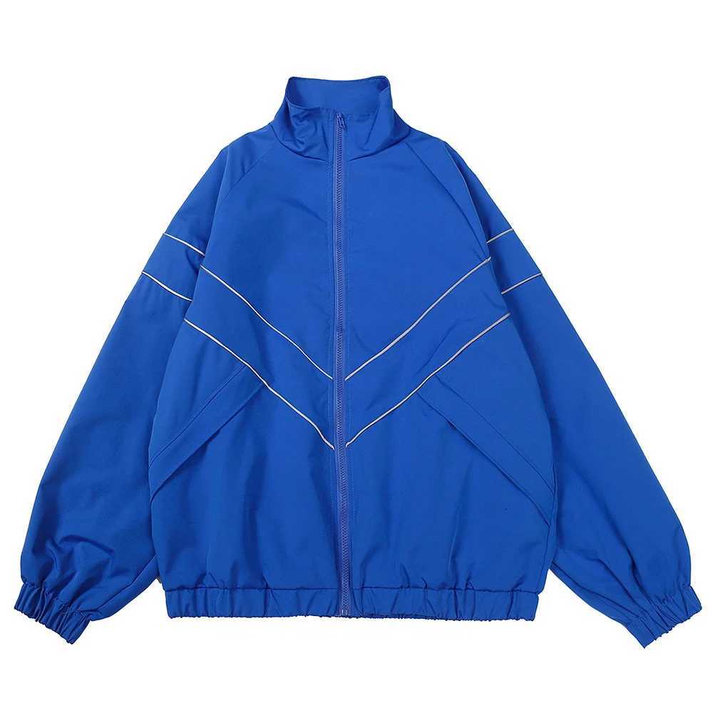 Varsity 3M Reflect Light Men Jacket High Street Hip Hop Windbreaker Waterproof Coats 2026 New Women Zipper Stand Collar Jackets N260905