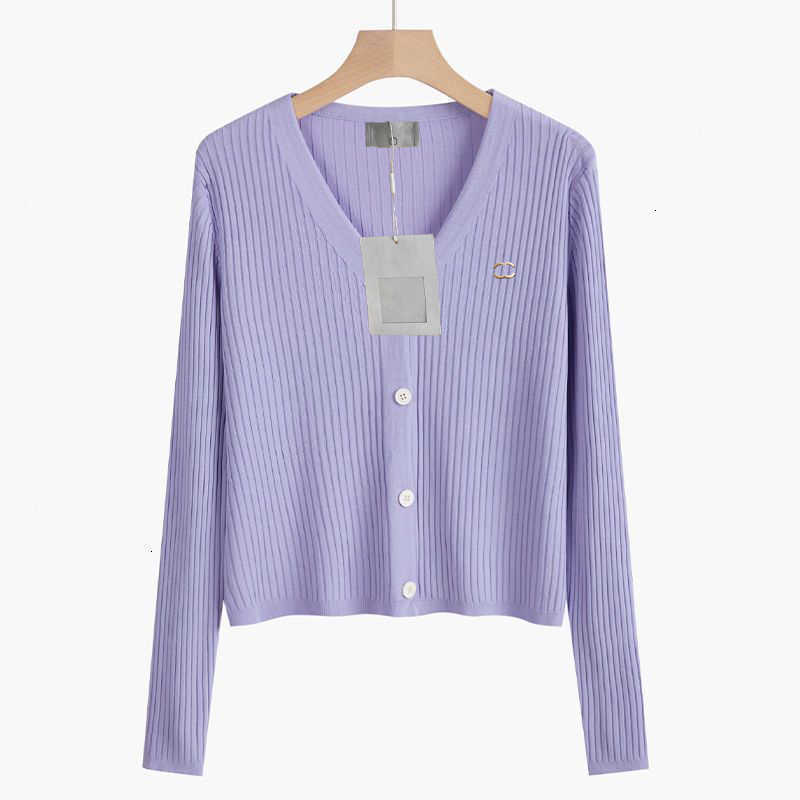 Women's Knits & Tees designer Cooling ice silk knitted cardigan summer thin drapey air-conditioning shirt V-neck shawl long-sleeved small jacke