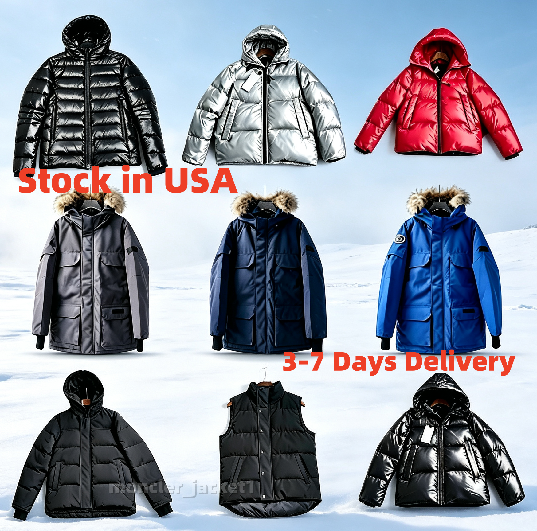 Quality Cannnnada Goosse Winter Hooded Parka Coat Unisex Faux Fur Collar Windproof Waterproof Thick Warm Puffer Jacket Outdoor Snow Casual Down Coat