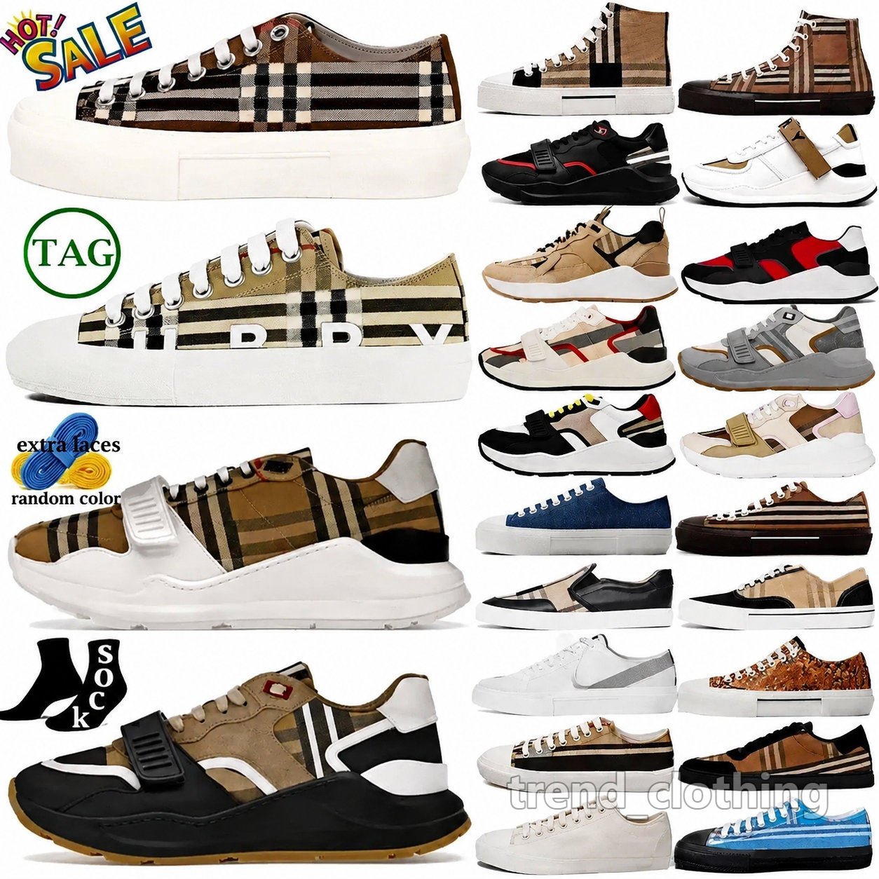 designer sneakers Vintage Ramsey Check shoes trainers style Regis Cotton Suede Leather sneaker mens Archive Beige Birch Brown Soft Blue