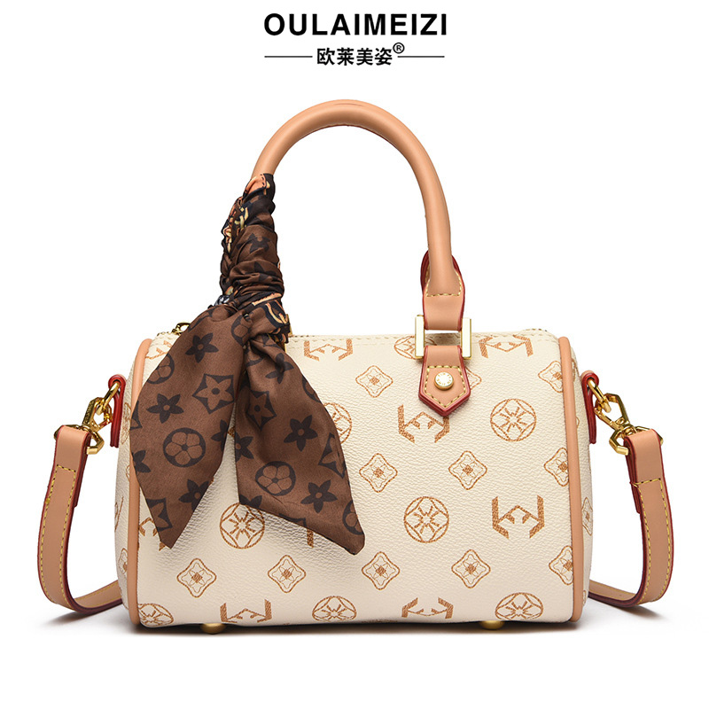 OULAIMEIZI 2026 New Luxury Fashion Large Capacity Designer Boston Bag Classic Trendy Printed Shoulder Bag for Women