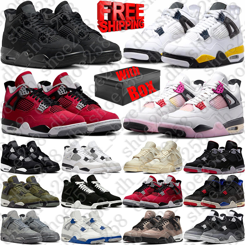 Free Shipping With Box Basketball 4 4s Designer Sport Shoes sneakers d h gate shoe black cats Comic Toro Bravo Comic Valentine Tour Yellow for mens