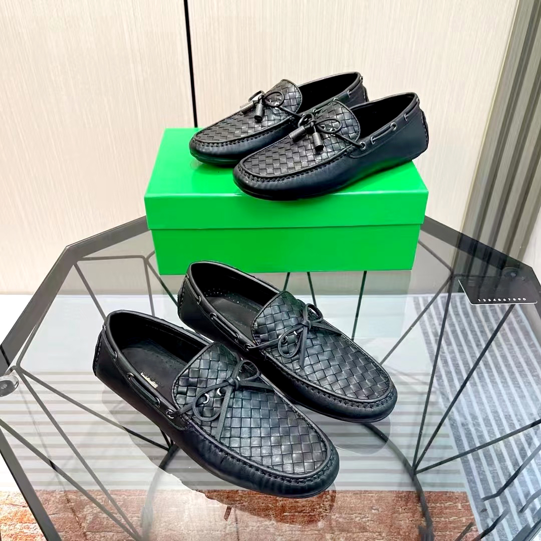 Fashion Outdoor golf Round Toe trainer Metal Horsebit Flat loafers Business luxurys dress weave casual shoe driver low top Designer men Moccasin sne