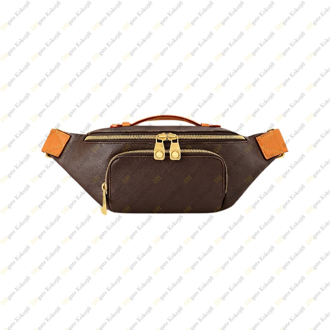 Designer en cuir véritable M14019 Rush Bumbag Sacs de taille de luxe Top Miroir Qualité Hommes Sac à main Sac à main Satchel Embrayage Soirée Ban