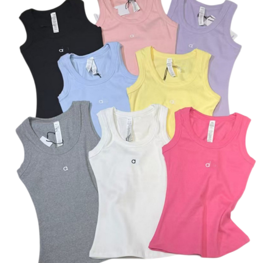 A2060 Women's Sports Vest Featuring Elegant Alphabet Stitching Womens High Quality Vest Yoga Tank Stylish Womens Halter Top For Gym