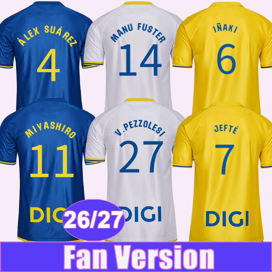 26 27 ALEX SUAREZ Maillots de football pour hommes INAKI JEFTE JESE J.A.CARO MANU FUSTER HERZOG Home Away 3ème Chemises de football à manches cou