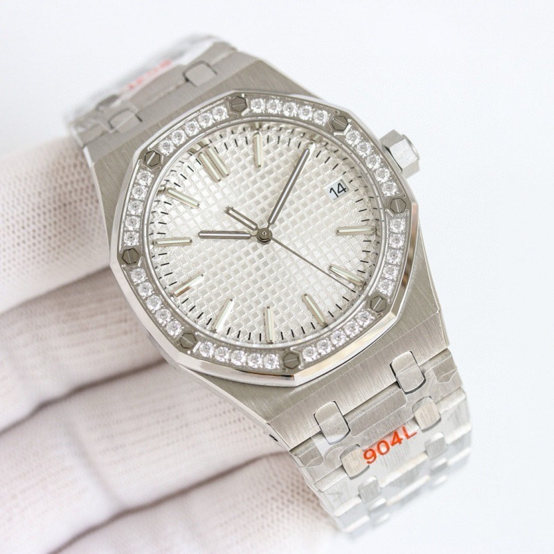 AAA New men's fully automatic mechanical watch with stainless steel strap featuring octagonal diamond bezels. Wholesale of high-quality diamond