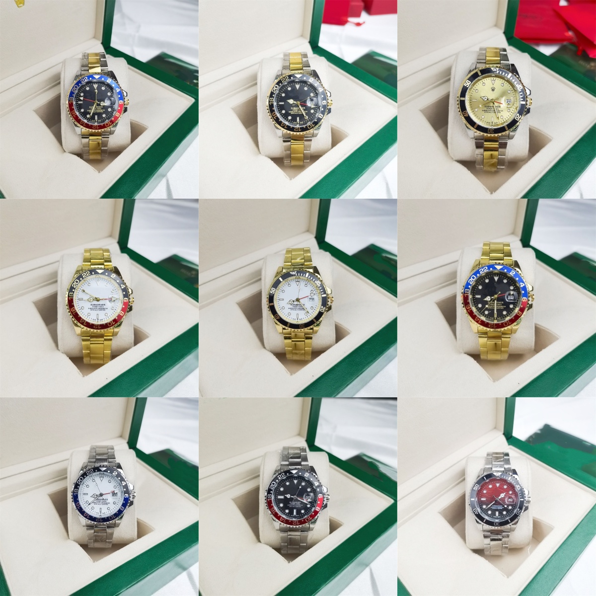 Luxury GMT Mens Designer Watch Automatic Dual Time Zone Diver with TwoTone Ceramic Bezel  Red GMT Hand Premium 904L Steel Watches Men Designer Moi