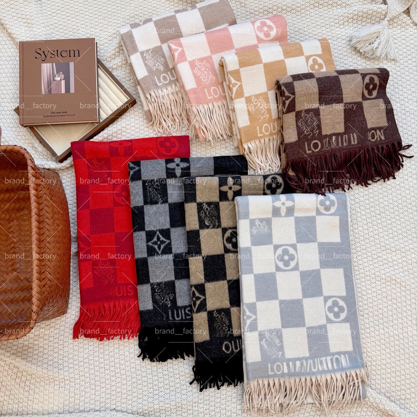 Designer Wool Scarf Men Luxury Scarfs Womens Winter Autumn Head scarf Fashion Big Letter Scarves