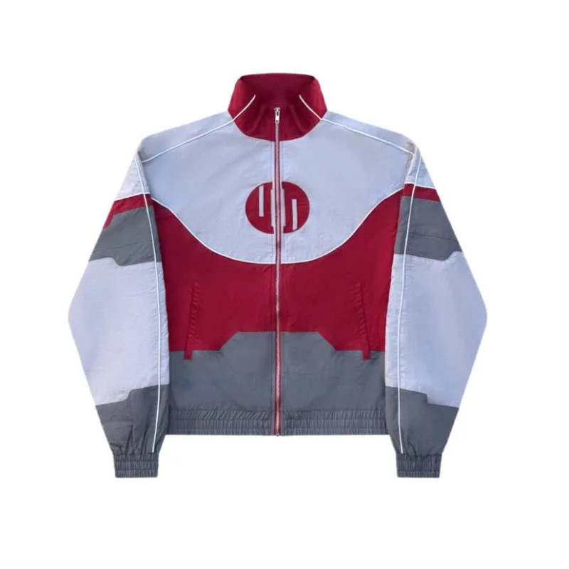 Y2K Loose Red White Spliced Bomber Oversized Zipper Racing Jacket Men Women Casual Sports Light Jackets Windproof Coat a260905 97