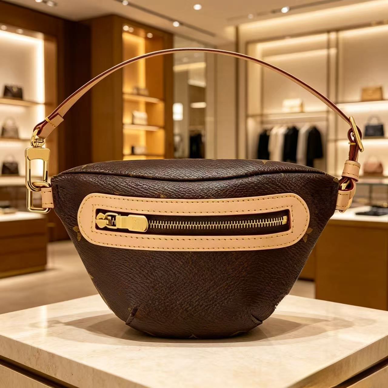 Master Quality Designer Bumbag Unisex Genuine Leather Waist Bag Luxury Chest Bags Classic Old Flower Handbag Crossbody Shoulder Bag Clutch Bag Purse