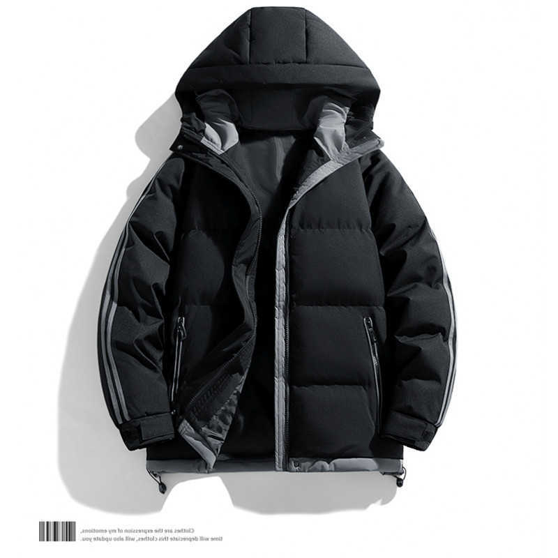 Unisex Cotton Winter Jacket Men's Women's Patchwork Color Padded Coat Windproof Warm Cotton Zipper Hooded Outwear DailyT260907