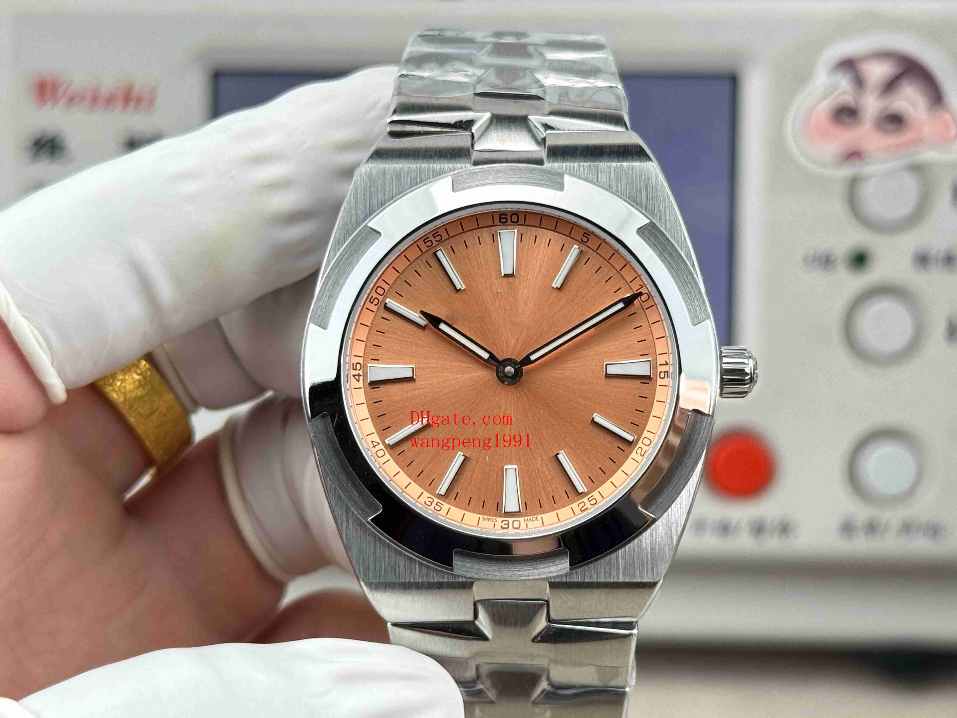 8F Factory Super Quality Ultra-thin Men's Watches 39.5mm Salmon dial 2500V Stainless steel luminous Cla.2550 transparent Mechanical automatic m