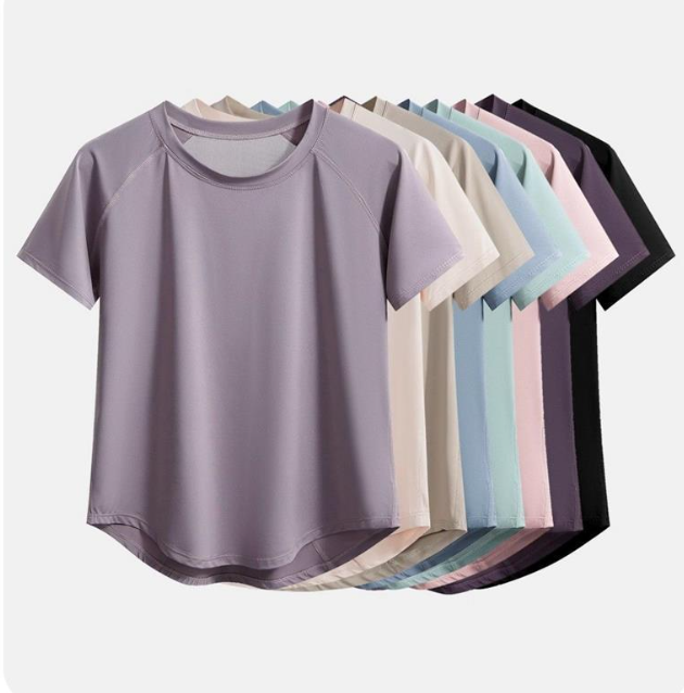 L6533 Women's Summer Sports Top Loose-Fitting Slimming Yoga Top with Short Sleeves Quick-Dry Breathable Professional Running and Fitness Traini
