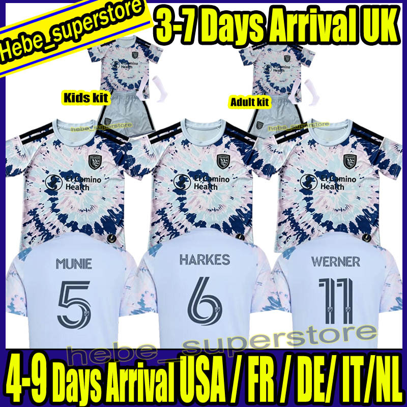 26 27 Maillots de football San Jose Earthquakes 2026 2027 Chemises de football à domicile Top Thaïlande Qualité Uniforme Adulte Hommes Kit Enfant