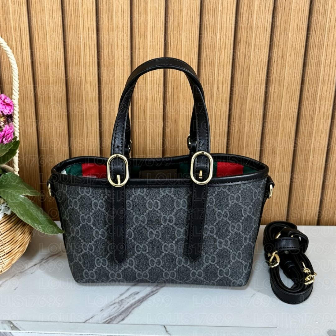 2026 new top Luxury Vintage Print Mini Women Tote Bag PU Leather Top handle Handbag Removable Strap Crossbody Shoulder Purse Shopping bag wallet 069