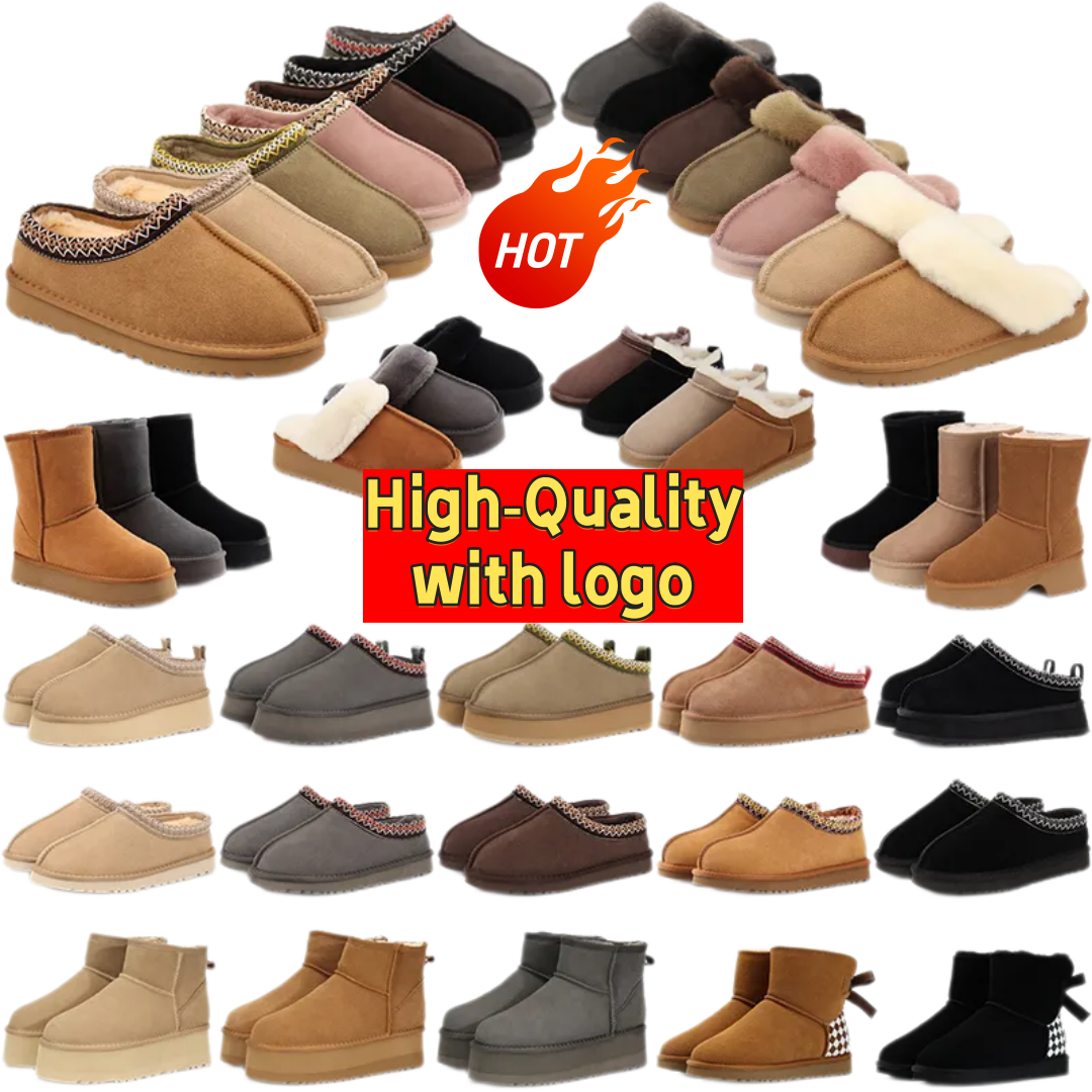 designer slippers Tasman Tazz Aussie Winter Look Womens Slip On Mules Tribal Folk Pattern Collar Height Boosting Platform Sole Suede Warm Plush Line