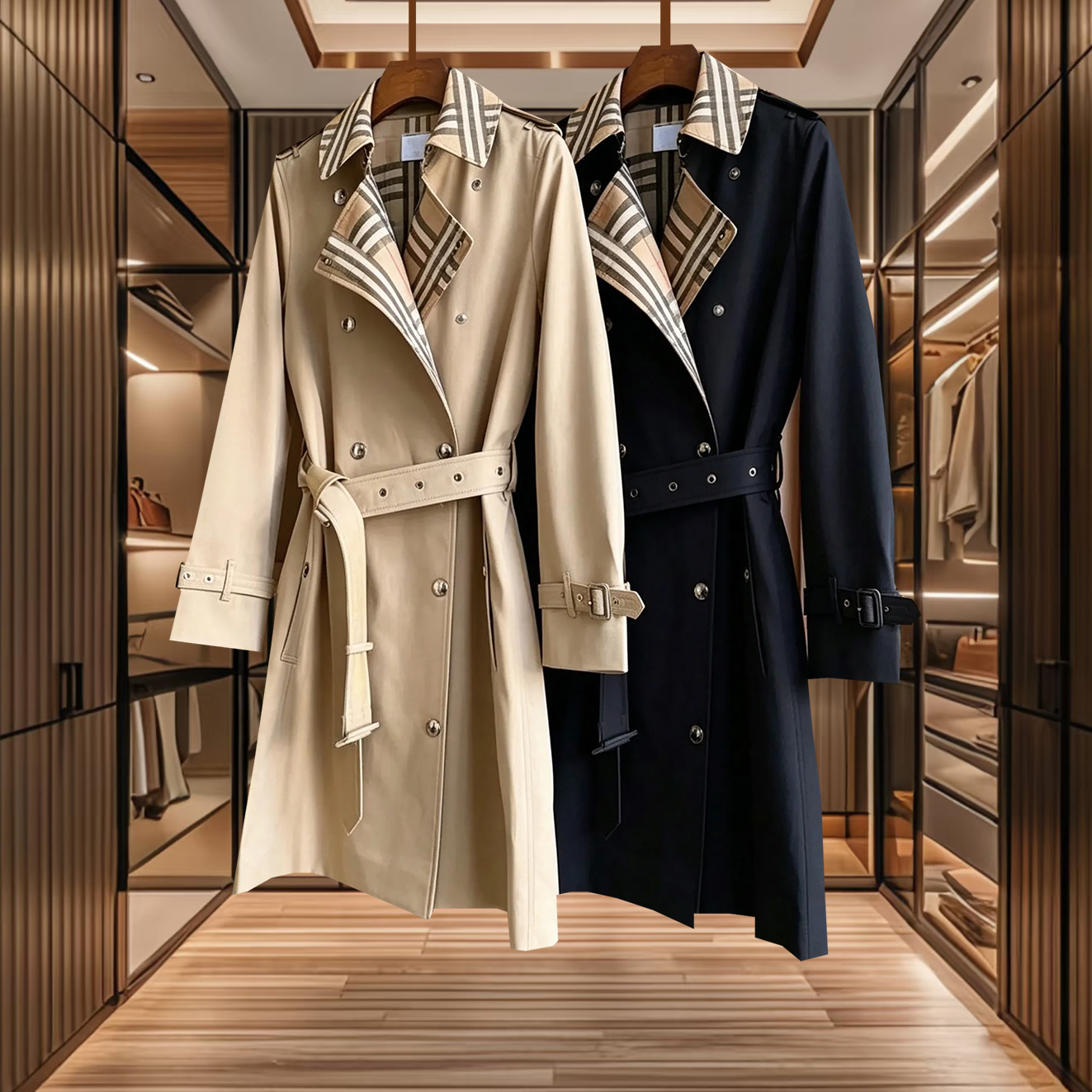 Vêtements de marque de créateurs, vêtements d'extérieur pour femmes, coupe-vent long de haute qualité pour femmes, décoration d'épissure intérieu