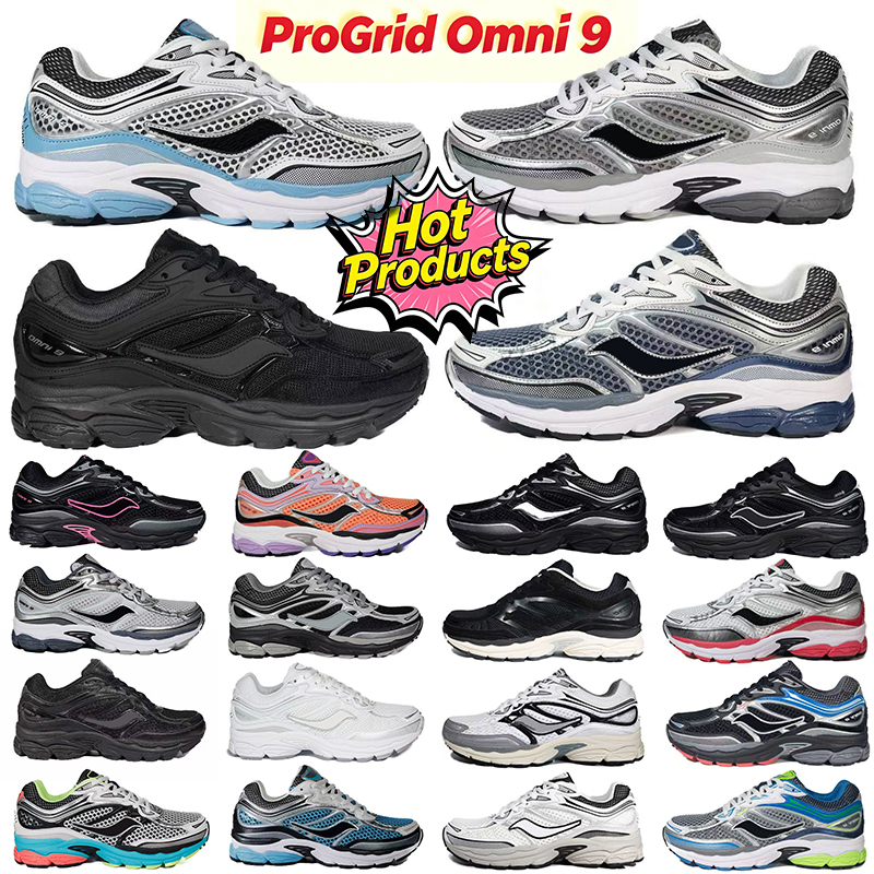 Big Size 36-47 Designer Shoes saucony progrid omni 9 running sneakers Outdoor Running Shoes Shock Absorption Wear Resistant Thick Sole Grey Sneaker