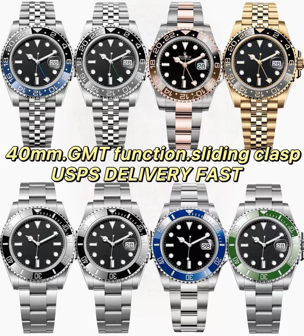 watch designer watch GMT function watches men luxury watch skeleton mens watch waterproof stainless steel 40mm size with box Slide fastening mechani