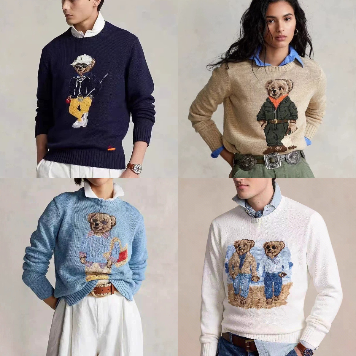 Bear Embroidered Knit Sweaters Men's Women's Luxury High Quality Long Sleeve Christmas Designer Trendy Winter Couples Sweaters