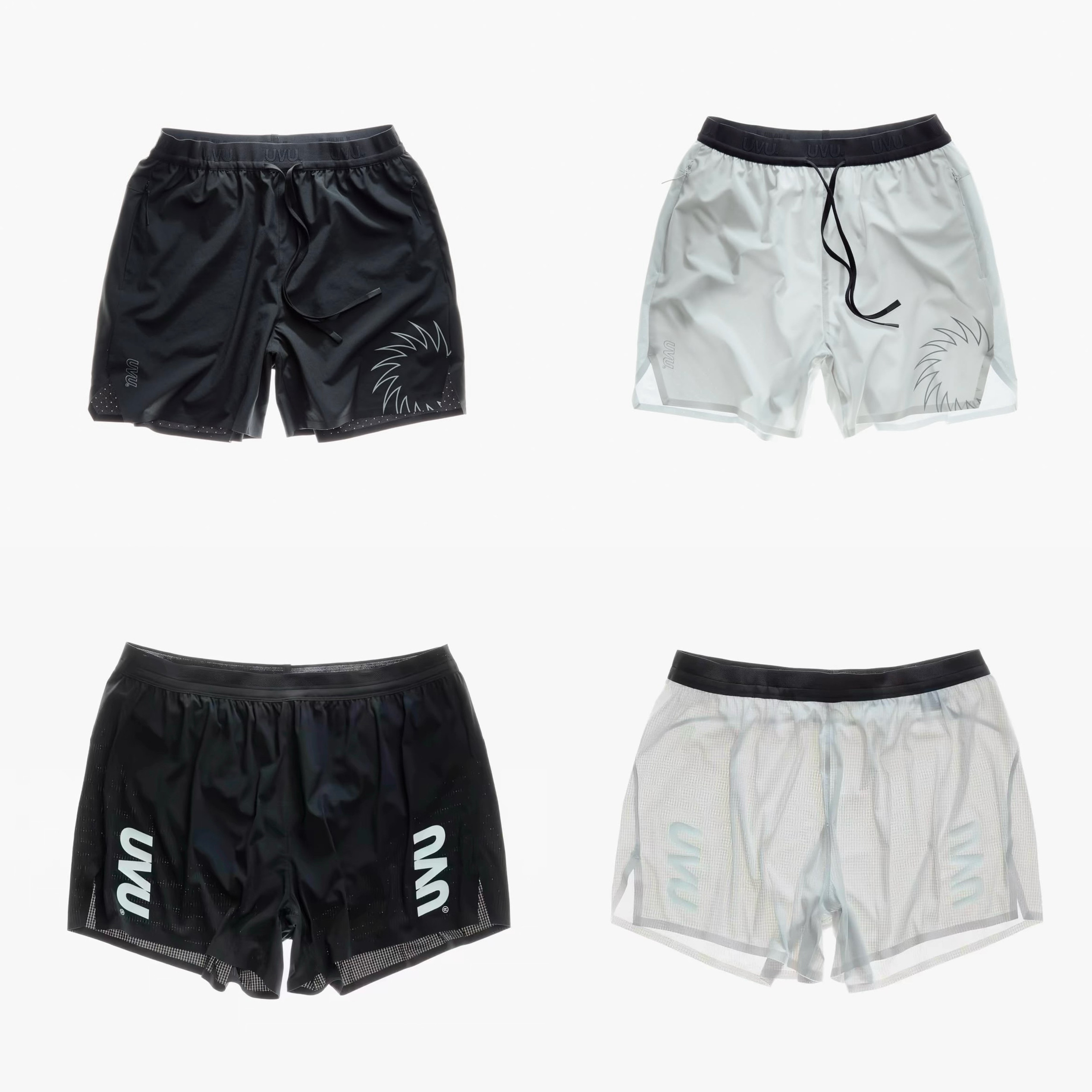 Men Shorts 26SS UVU Serrated Printing Ultra-thin Quick-drying Function Running Fitness Sports Five-point Pants