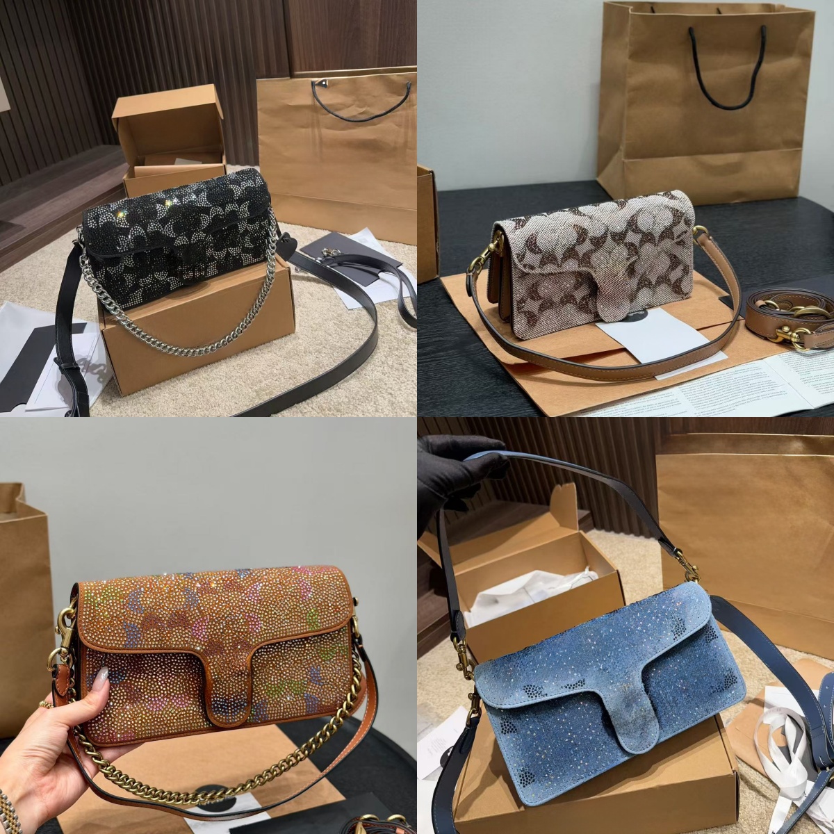 Crystal Tabby 26 Designer Bag Women Shoulder Bag Fashion Handbag Classic Old Flower Totes Crossbody Bag High Quality Purse