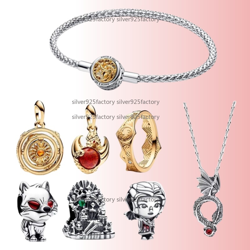 Bracelet jewellery designer for women luxury jewelry bracelets earring gold ring Game Glass Charm Dragons pendant necklaces fashion party Christmas