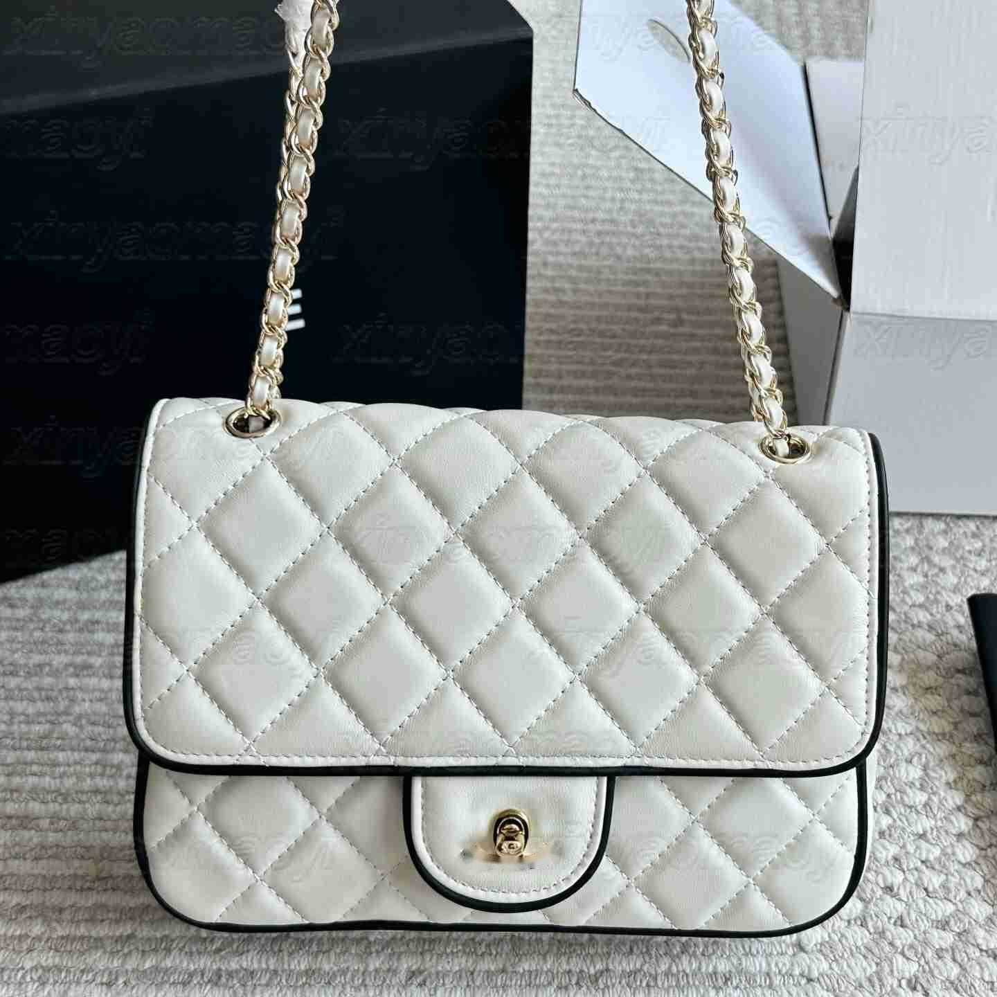 Designer bag ladies purse Classic Double Black and white color Diamond Plaid Flap Crossbody vanity bag Women Shoulder bag Girl mini Backpack