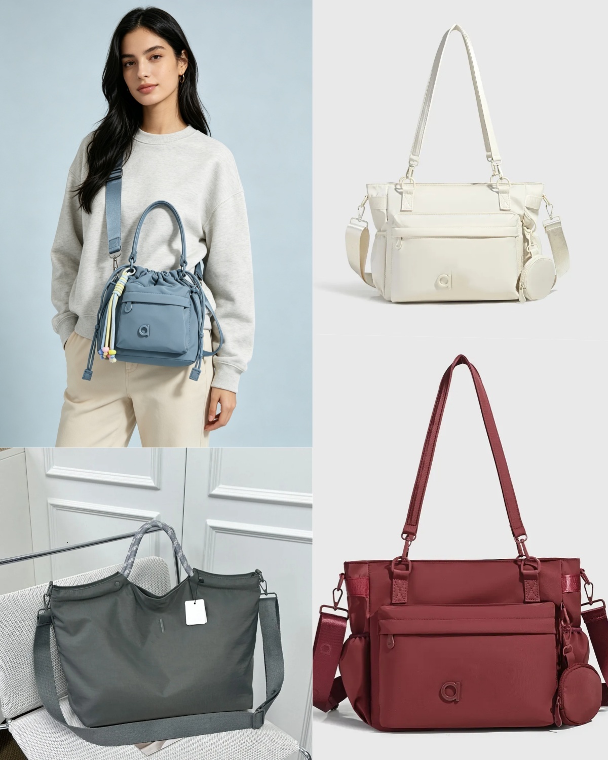 Designer Fashion Bucket Bags Yoga Crossbody with Drawstring Closure Travel Gym Backpack Commuter Shoulder Handbag Tote Textured Women's Bagtote