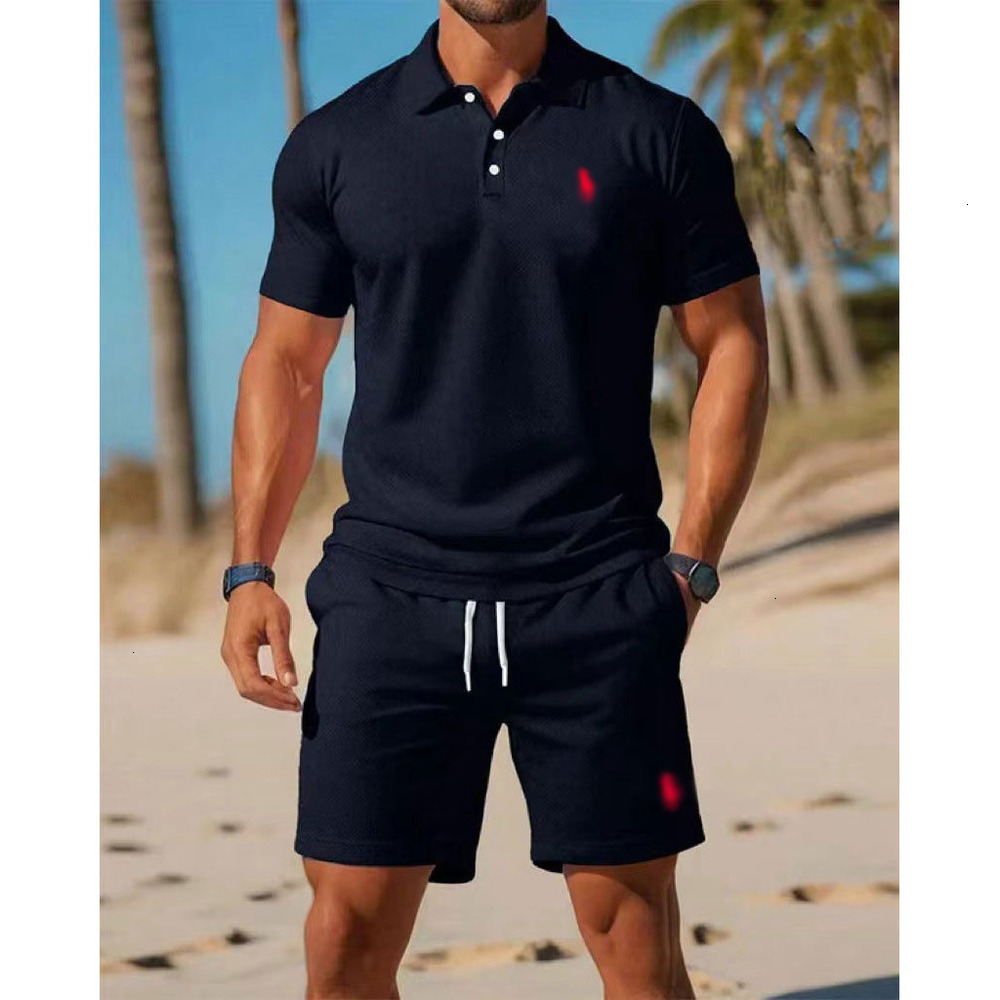 Designer Polo Trainingspakken voor heren Tweedelige set Zomer Hoogwaardig Veelzijdig Trendy overhemd Shorts Casual outfit Trainingspakken voor heren