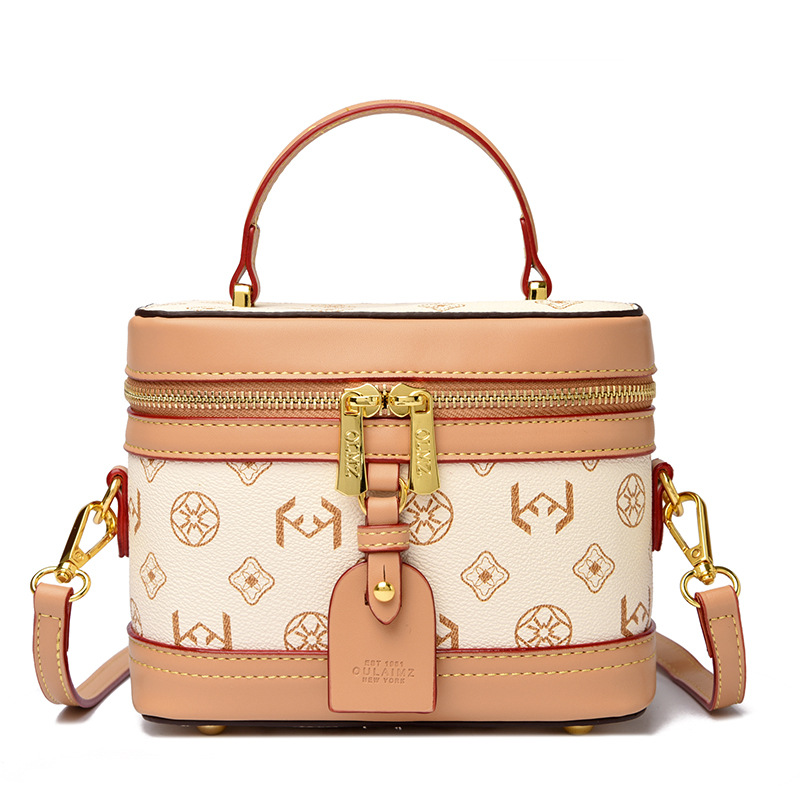 OULAIMEIZI 2026 New Luxury Fashion Retro Designer Box Bag Classic Trendy Printed Brown Khaki Casual Shoulder Bag for Women