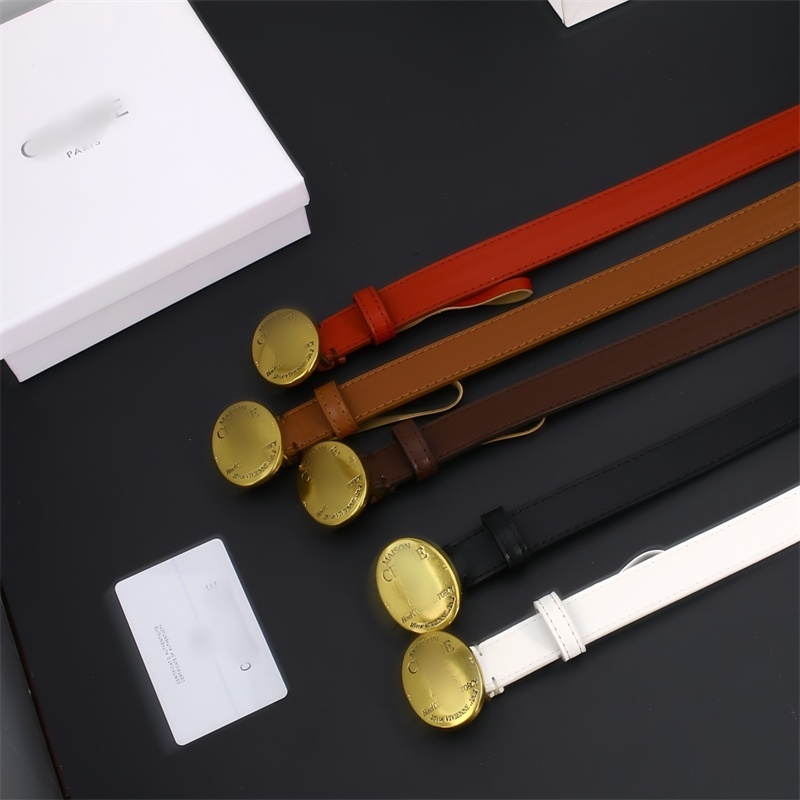 Mens Belt Designer Belt Belts Women Slim Genuine Leather 2.5cm Round Gold Silver Buckle Waistband Ceinture Belts Designer Men Women Luxury