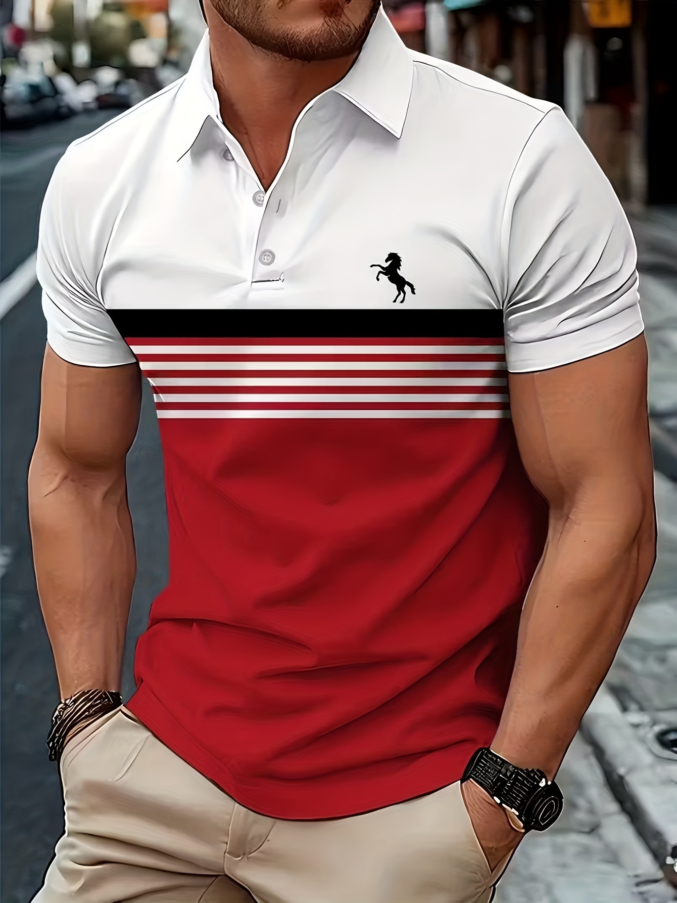 Designer Men's New POLO Shirt with Digital Print 5a