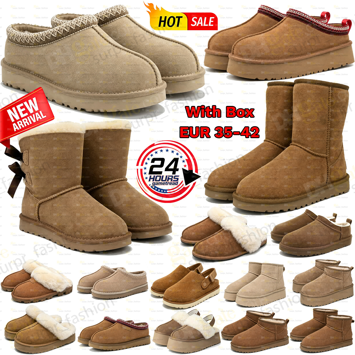 Designer Boots Ultra Mini Bow Boot Goldenstar Evelina Clogs Tasman Tazz Slippers Platform Winter High Quality Women Sneakers Fur Slides Suede EUR 35