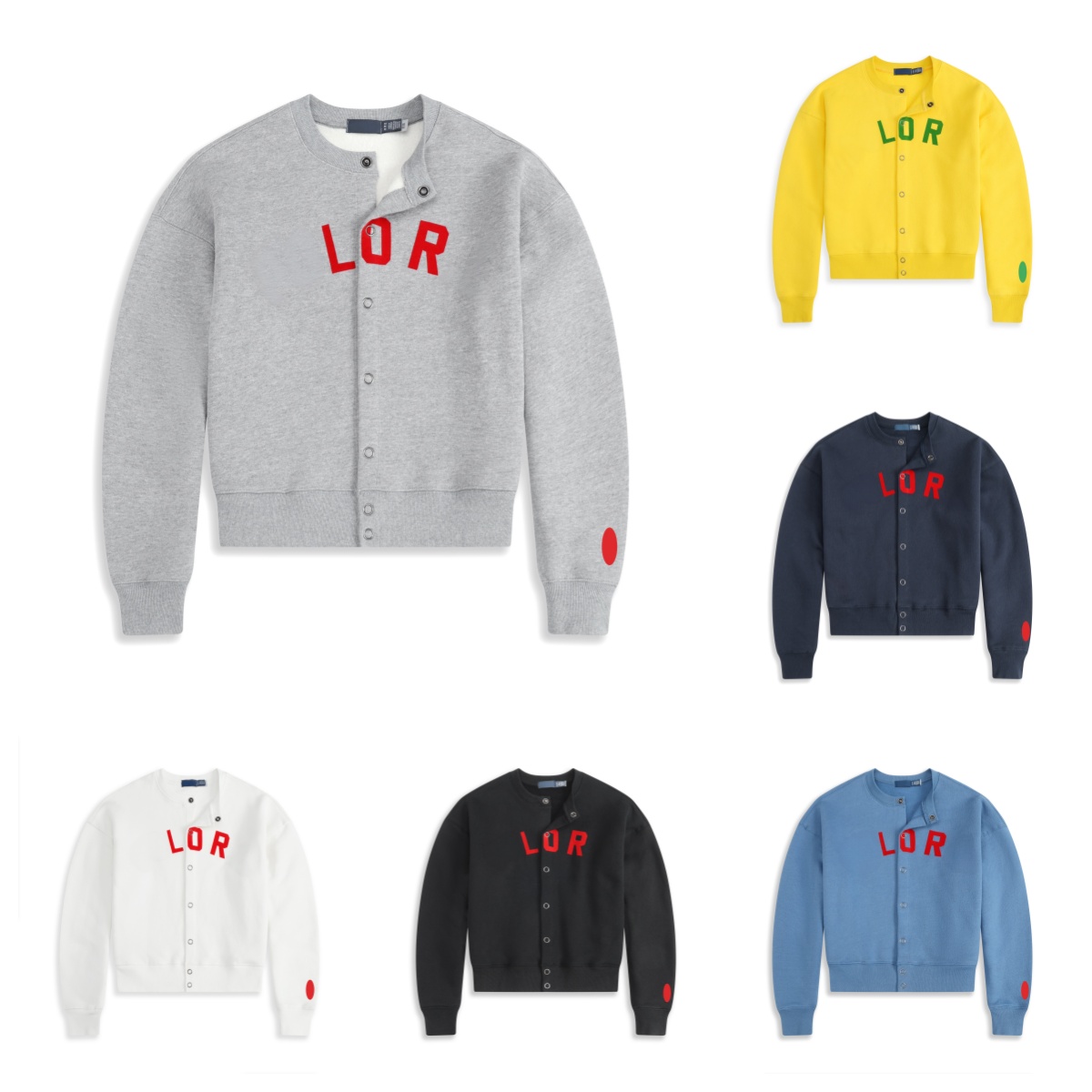 Women Cardigan Sweatshirt Letter Graphic Button Down Cotton Fleece Hoodies Round Neck Long Sleeve Loose Cropped Casual Street Jacket