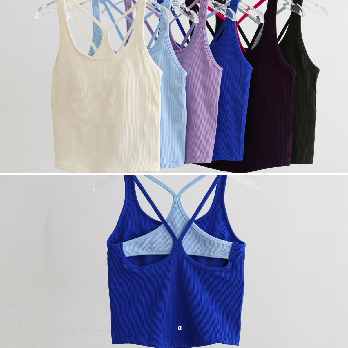A2863 débardeur de Fitness à dos ouvert à Double sangle pour femmes avec coussinets de course sous-vêtements Pilates minceur Yoga améliorant le d