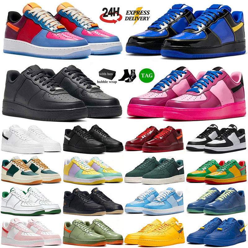Designer shoe Casual Shoes Mens Womens Trainers 1 One Skate Flat Leather Triple White Black Flax Wheat Lucky Green Multicolor Platform Outdoor Sneak